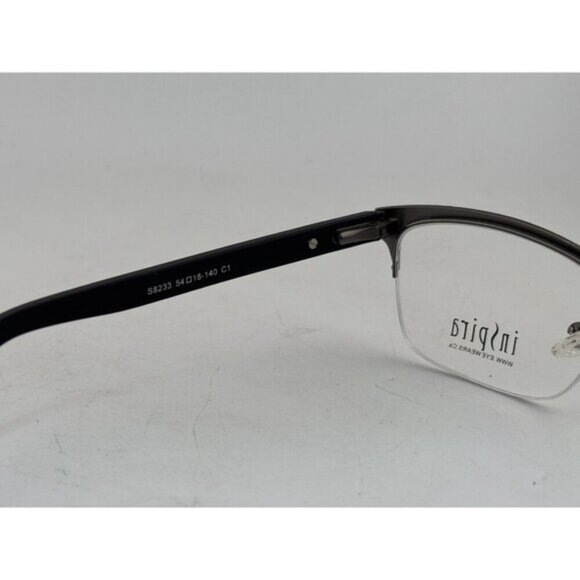 INSPIRA EYEWEAR - S8233 54-18-140 C1 Black Half Rim Metal Eyeglass Frames - Picture 8 of 8